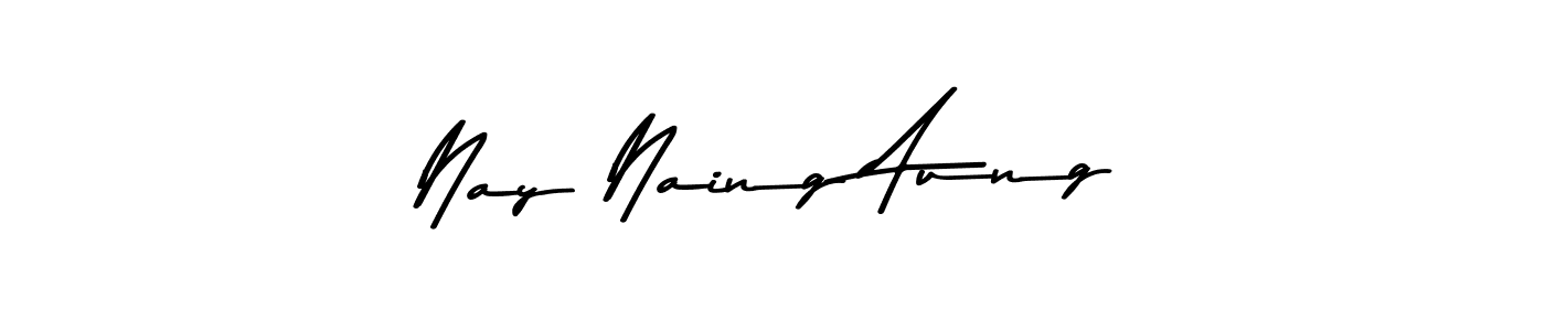 The best way (Asem Kandis PERSONAL USE) to make a short signature is to pick only two or three words in your name. The name Nay Naing Aung include a total of six letters. For converting this name. Nay Naing Aung signature style 9 images and pictures png