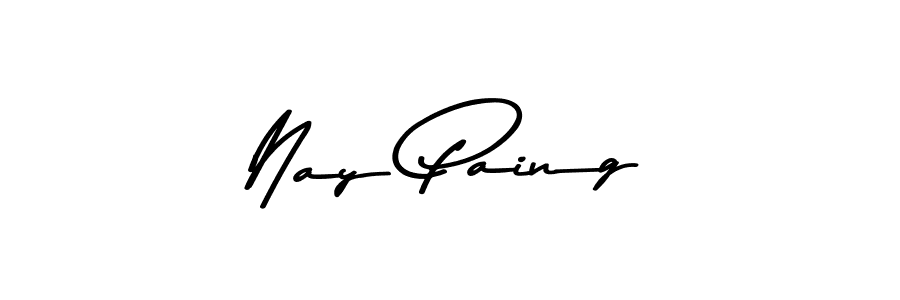 Make a beautiful signature design for name Nay Paing. With this signature (Asem Kandis PERSONAL USE) style, you can create a handwritten signature for free. Nay Paing signature style 9 images and pictures png