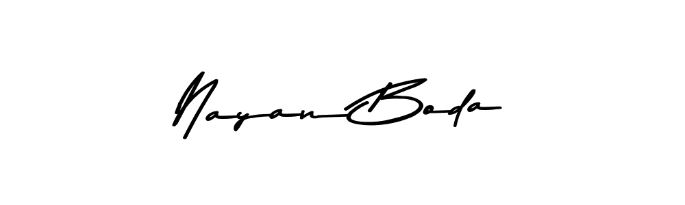 Make a beautiful signature design for name Nayan Boda. With this signature (Asem Kandis PERSONAL USE) style, you can create a handwritten signature for free. Nayan Boda signature style 9 images and pictures png