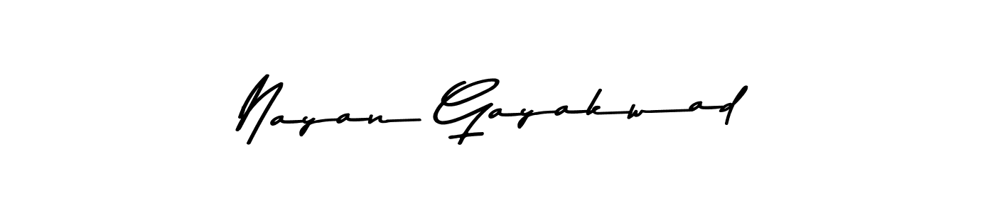 Use a signature maker to create a handwritten signature online. With this signature software, you can design (Asem Kandis PERSONAL USE) your own signature for name Nayan Gayakwad. Nayan Gayakwad signature style 9 images and pictures png