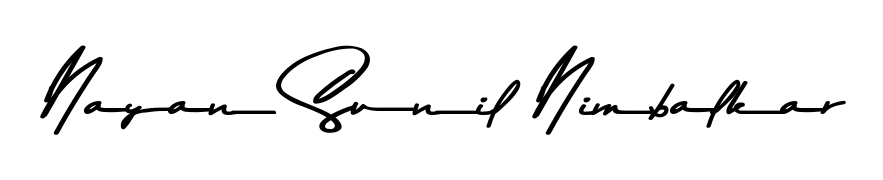 A stylish, flowing autograph style designed for name Nayan Sunil Nimbalkar using Asem Kandis PERSONAL USE typography. Perfect for digital creative projects. Nayan Sunil Nimbalkar signature style 9 images and pictures png