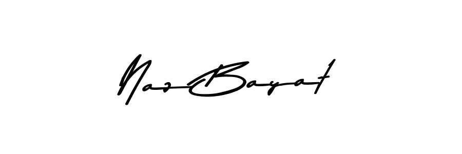 Create a beautiful signature design for name Naz Bayat. With this signature (Asem Kandis PERSONAL USE) fonts, you can make a handwritten signature for free. Naz Bayat signature style 9 images and pictures png