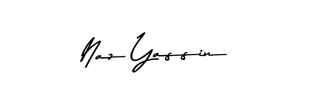 How to make Naz Yassin name signature. Use Asem Kandis PERSONAL USE style for creating short signs online. This is the latest handwritten sign. Naz Yassin signature style 9 images and pictures png