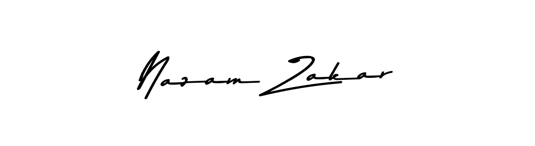 How to make Nazam Zakar name signature. Use Asem Kandis PERSONAL USE style for creating short signs online. This is the latest handwritten sign. Nazam Zakar signature style 9 images and pictures png