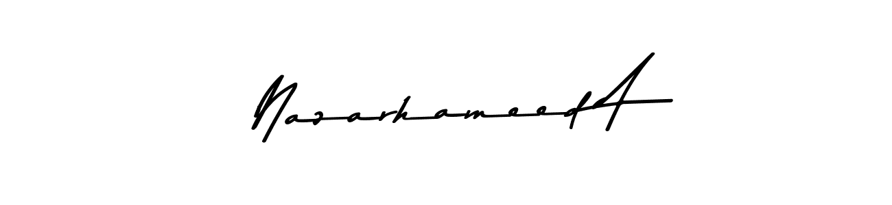 Design your own signature with our free online signature maker. With this signature software, you can create a handwritten (Asem Kandis PERSONAL USE) signature for name Nazarhameed A. Nazarhameed A signature style 9 images and pictures png