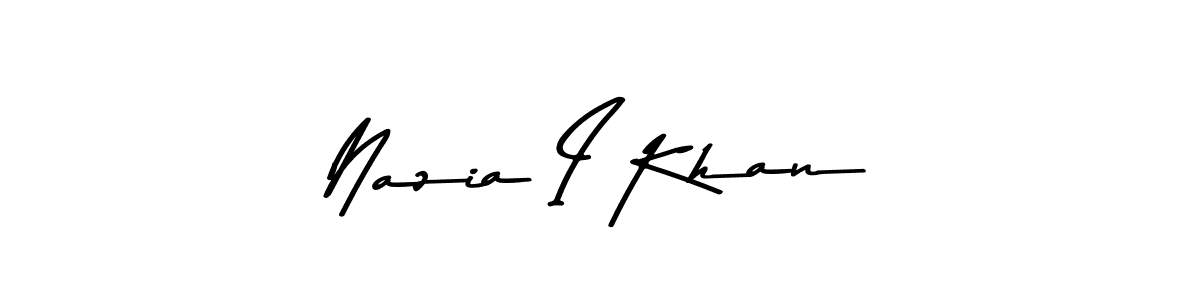 Create a beautiful signature design for name Nazia I Khan. With this signature (Asem Kandis PERSONAL USE) fonts, you can make a handwritten signature for free. Nazia I Khan signature style 9 images and pictures png