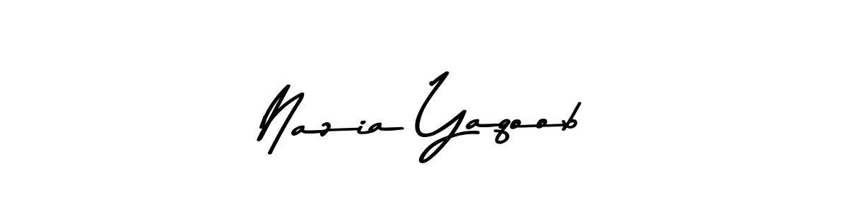 Use a signature maker to create a handwritten signature online. With this signature software, you can design (Asem Kandis PERSONAL USE) your own signature for name Nazia Yaqoob. Nazia Yaqoob signature style 9 images and pictures png