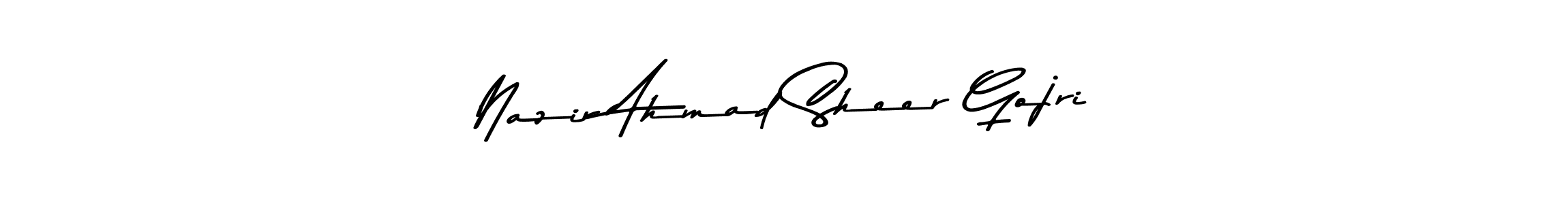 The best way (Asem Kandis PERSONAL USE) to make a short signature is to pick only two or three words in your name. The name Nazir Ahmad Sheer Gojri include a total of six letters. For converting this name. Nazir Ahmad Sheer Gojri signature style 9 images and pictures png