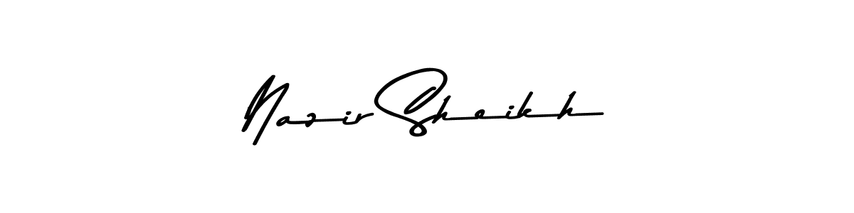 How to make Nazir Sheikh name signature. Use Asem Kandis PERSONAL USE style for creating short signs online. This is the latest handwritten sign. Nazir Sheikh signature style 9 images and pictures png