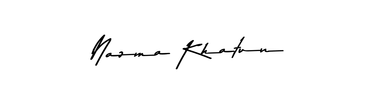Create a beautiful signature design for name Nazma Khatun. With this signature (Asem Kandis PERSONAL USE) fonts, you can make a handwritten signature for free. Nazma Khatun signature style 9 images and pictures png