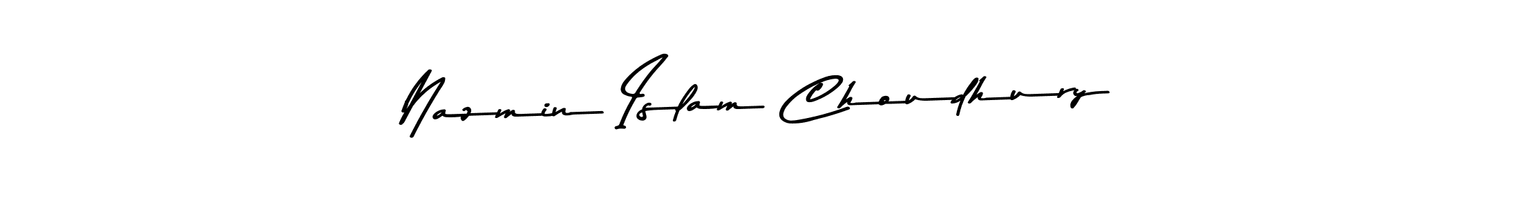 The best way (Asem Kandis PERSONAL USE) to make a short signature is to pick only two or three words in your name. The name Nazmin Islam Choudhury include a total of six letters. For converting this name. Nazmin Islam Choudhury signature style 9 images and pictures png