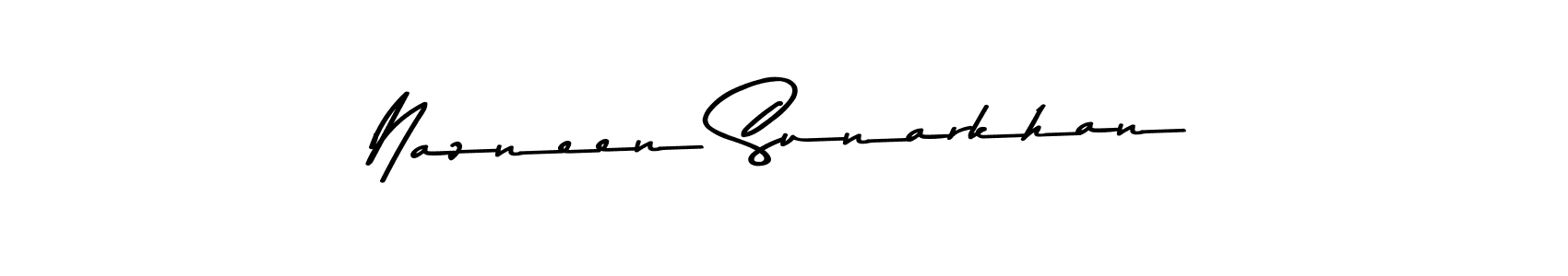 You should practise on your own different ways (Asem Kandis PERSONAL USE) to write your name (Nazneen Sunarkhan) in signature. don't let someone else do it for you. Nazneen Sunarkhan signature style 9 images and pictures png