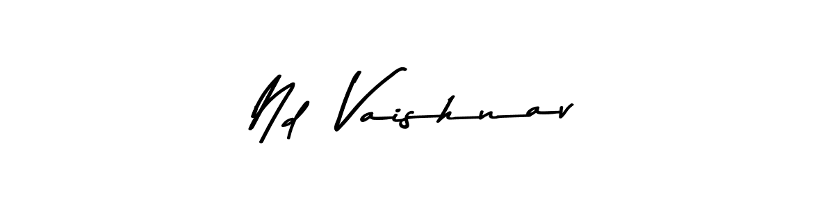 Create a beautiful signature design for name Nd  Vaishnav. With this signature (Asem Kandis PERSONAL USE) fonts, you can make a handwritten signature for free. Nd  Vaishnav signature style 9 images and pictures png
