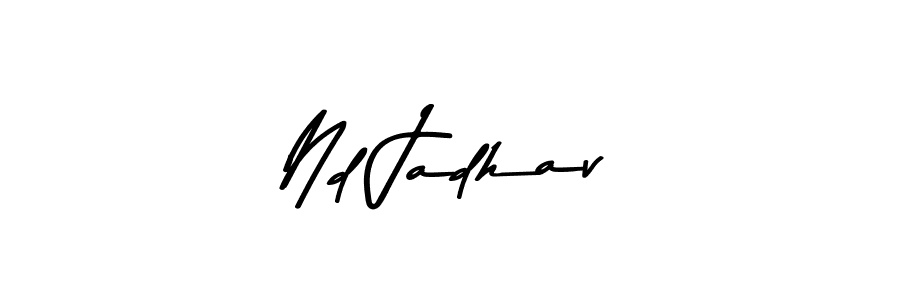 Make a beautiful signature design for name Nd Jadhav. With this signature (Asem Kandis PERSONAL USE) style, you can create a handwritten signature for free. Nd Jadhav signature style 9 images and pictures png