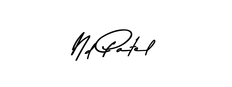 How to make Nd Patel name signature. Use Asem Kandis PERSONAL USE style for creating short signs online. This is the latest handwritten sign. Nd Patel signature style 9 images and pictures png