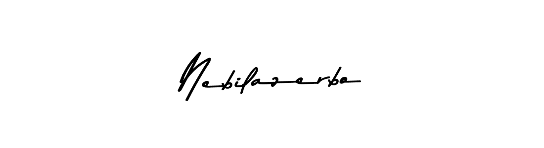Create a beautiful signature design for name Nebilazerbo. With this signature (Asem Kandis PERSONAL USE) fonts, you can make a handwritten signature for free. Nebilazerbo signature style 9 images and pictures png