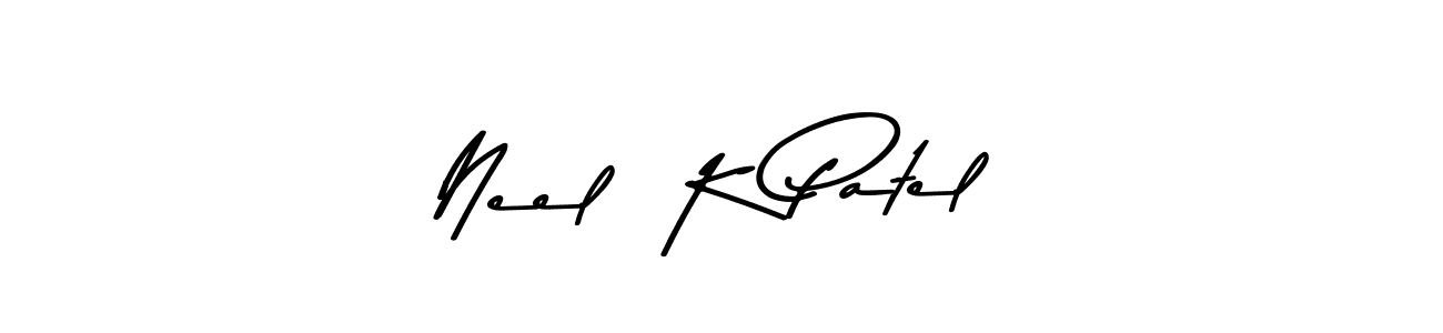 You should practise on your own different ways (Asem Kandis PERSONAL USE) to write your name (Neel  K Patel) in signature. don't let someone else do it for you. Neel  K Patel signature style 9 images and pictures png