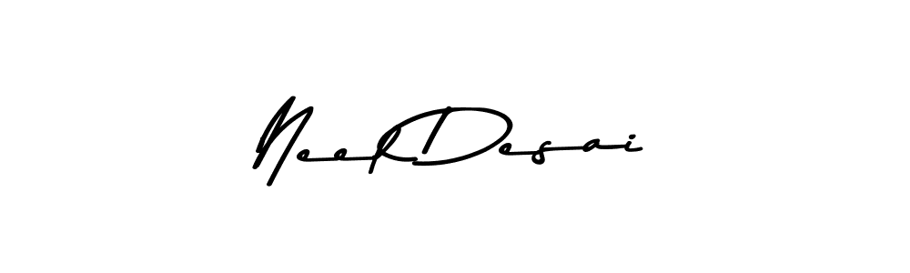 Use a signature maker to create a handwritten signature online. With this signature software, you can design (Asem Kandis PERSONAL USE) your own signature for name Neel Desai. Neel Desai signature style 9 images and pictures png