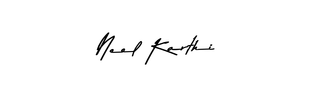 Create a beautiful signature design for name Neel Karthi. With this signature (Asem Kandis PERSONAL USE) fonts, you can make a handwritten signature for free. Neel Karthi signature style 9 images and pictures png