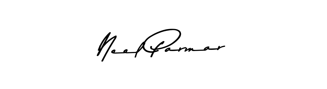 Create a beautiful signature design for name Neel Parmar. With this signature (Asem Kandis PERSONAL USE) fonts, you can make a handwritten signature for free. Neel Parmar signature style 9 images and pictures png