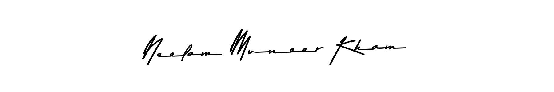 Use a signature maker to create a handwritten signature online. With this signature software, you can design (Asem Kandis PERSONAL USE) your own signature for name Neelam Muneer Kham. Neelam Muneer Kham signature style 9 images and pictures png