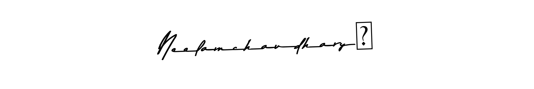 Design your own signature with our free online signature maker. With this signature software, you can create a handwritten (Asem Kandis PERSONAL USE) signature for name Neelamchaudhary♠. Neelamchaudhary♠ signature style 9 images and pictures png