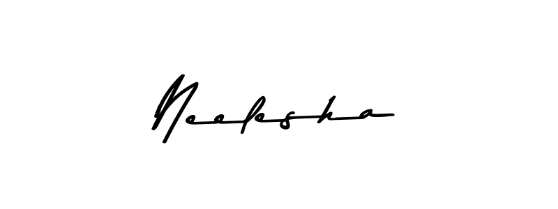 How to make Neelesha name signature. Use Asem Kandis PERSONAL USE style for creating short signs online. This is the latest handwritten sign. Neelesha signature style 9 images and pictures png