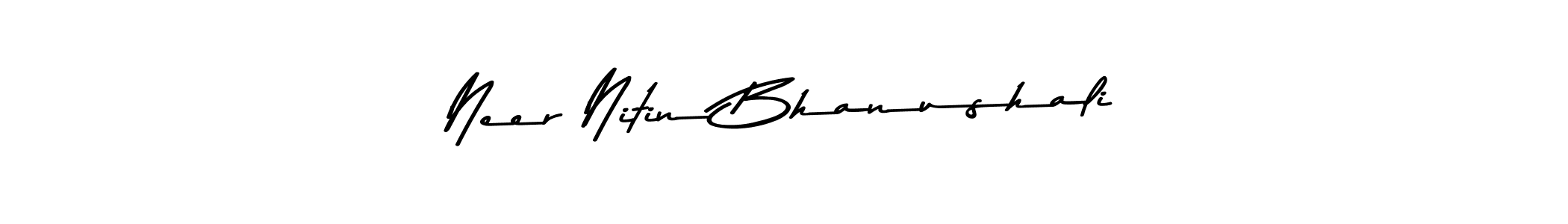 This is the best signature style for the Neer Nitin Bhanushali name. Also you like these signature font (Asem Kandis PERSONAL USE). Mix name signature. Neer Nitin Bhanushali signature style 9 images and pictures png