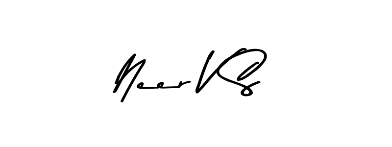 How to make Neer V S name signature. Use Asem Kandis PERSONAL USE style for creating short signs online. This is the latest handwritten sign. Neer V S signature style 9 images and pictures png