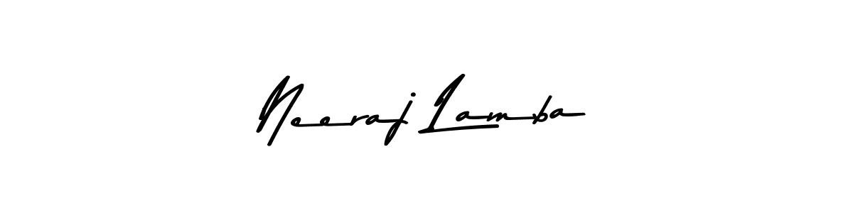 Create a beautiful signature design for name Neeraj Lamba. With this signature (Asem Kandis PERSONAL USE) fonts, you can make a handwritten signature for free. Neeraj Lamba signature style 9 images and pictures png