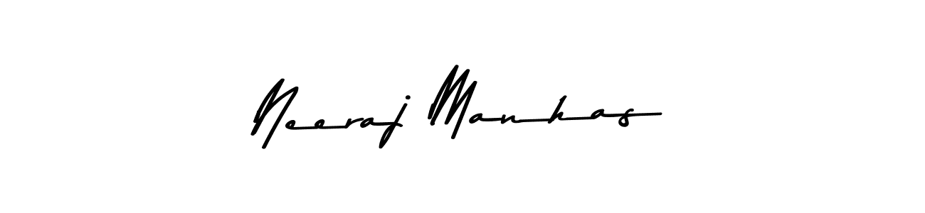 How to make Neeraj Manhas name signature. Use Asem Kandis PERSONAL USE style for creating short signs online. This is the latest handwritten sign. Neeraj Manhas signature style 9 images and pictures png