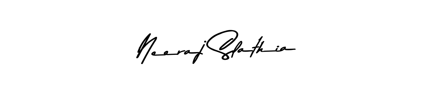 Use a signature maker to create a handwritten signature online. With this signature software, you can design (Asem Kandis PERSONAL USE) your own signature for name Neeraj Slathia. Neeraj Slathia signature style 9 images and pictures png