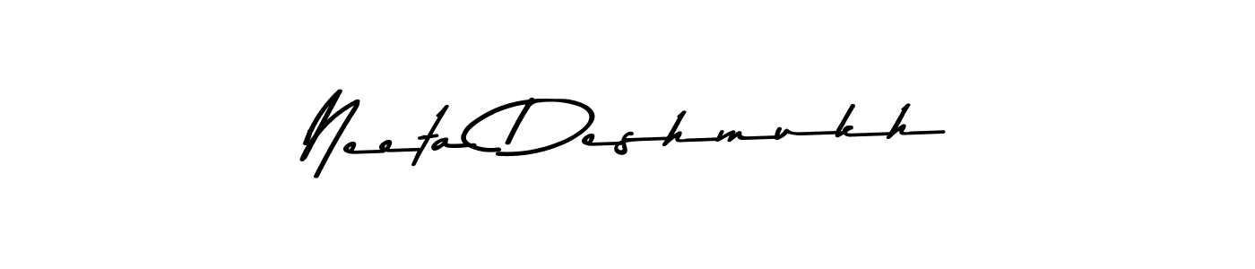 Make a beautiful signature design for name Neeta Deshmukh. With this signature (Asem Kandis PERSONAL USE) style, you can create a handwritten signature for free. Neeta Deshmukh signature style 9 images and pictures png