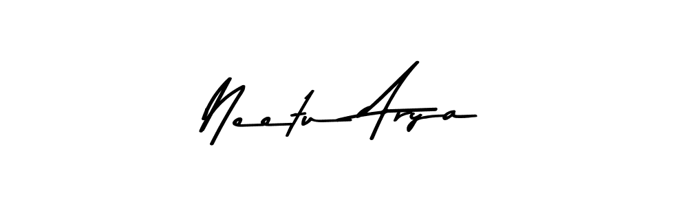 How to make Neetu Arya name signature. Use Asem Kandis PERSONAL USE style for creating short signs online. This is the latest handwritten sign. Neetu Arya signature style 9 images and pictures png