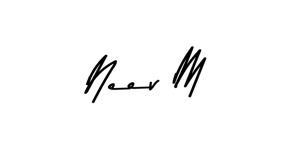 Make a beautiful signature design for name Neev M. Use this online signature maker to create a handwritten signature for free. Neev M signature style 9 images and pictures png