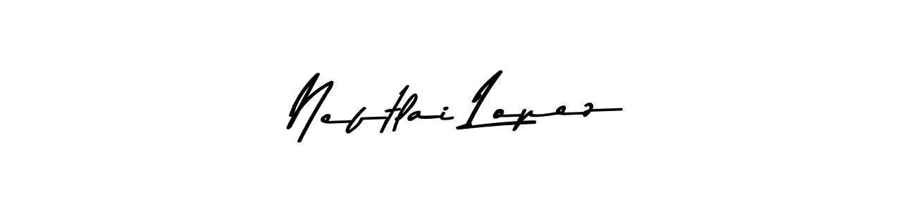 Create a beautiful signature design for name Neftlai Lopez. With this signature (Asem Kandis PERSONAL USE) fonts, you can make a handwritten signature for free. Neftlai Lopez signature style 9 images and pictures png