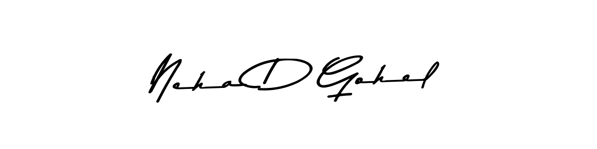 Design your own signature with our free online signature maker. With this signature software, you can create a handwritten (Asem Kandis PERSONAL USE) signature for name Neha D Gohel. Neha D Gohel signature style 9 images and pictures png