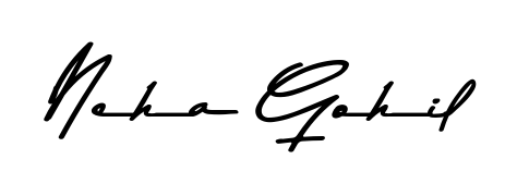 Master the art of signing with Neha Gohil written in fluent Asem Kandis PERSONAL USE script. A great template to practice and refine your handwriting. Neha Gohil signature style 9 images and pictures png