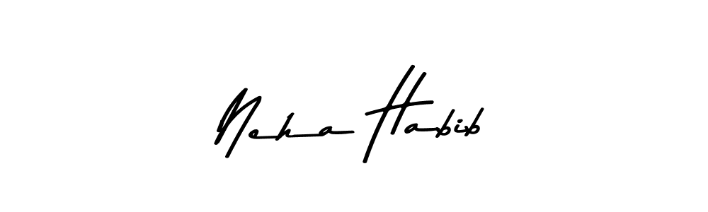 Use a signature maker to create a handwritten signature online. With this signature software, you can design (Asem Kandis PERSONAL USE) your own signature for name Neha Habib. Neha Habib signature style 9 images and pictures png