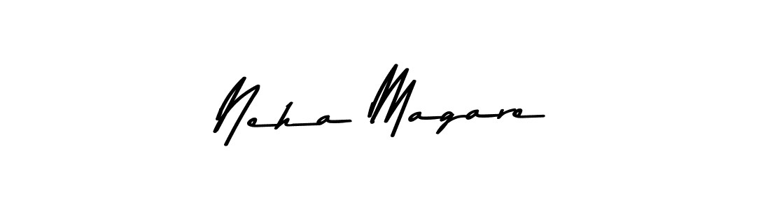 How to make Neha Magare name signature. Use Asem Kandis PERSONAL USE style for creating short signs online. This is the latest handwritten sign. Neha Magare signature style 9 images and pictures png