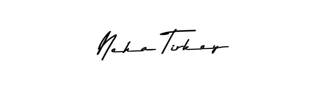 How to make Neha Tirkey name signature. Use Asem Kandis PERSONAL USE style for creating short signs online. This is the latest handwritten sign. Neha Tirkey signature style 9 images and pictures png