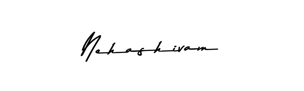 Make a beautiful signature design for name Nehashivam. With this signature (Asem Kandis PERSONAL USE) style, you can create a handwritten signature for free. Nehashivam signature style 9 images and pictures png