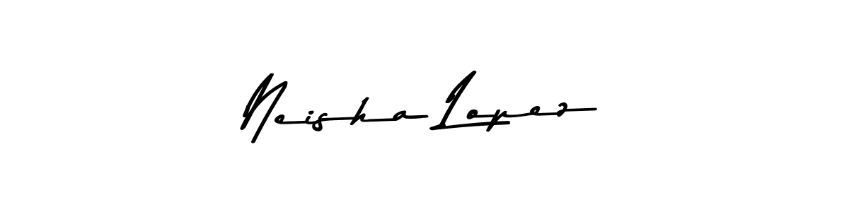 Make a beautiful signature design for name Neisha Lopez. With this signature (Asem Kandis PERSONAL USE) style, you can create a handwritten signature for free. Neisha Lopez signature style 9 images and pictures png