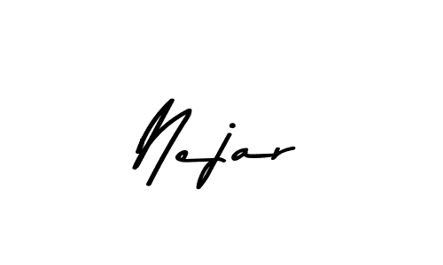 How to make Nejar name signature. Use Asem Kandis PERSONAL USE style for creating short signs online. This is the latest handwritten sign. Nejar signature style 9 images and pictures png