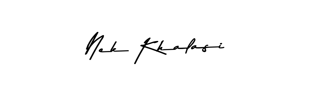 if you are searching for the best signature style for your name Nek Khalasi. so please give up your signature search. here we have designed multiple signature styles  using Asem Kandis PERSONAL USE. Nek Khalasi signature style 9 images and pictures png