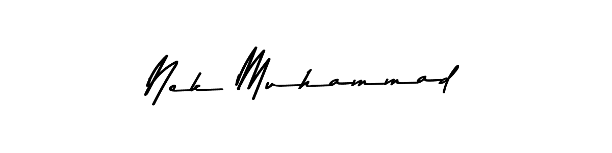 Also You can easily find your signature by using the search form. We will create Nek Muhammad name handwritten signature images for you free of cost using Asem Kandis PERSONAL USE sign style. Nek Muhammad signature style 9 images and pictures png