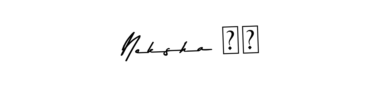 Create a beautiful signature design for name Neksha ❤️. With this signature (Asem Kandis PERSONAL USE) fonts, you can make a handwritten signature for free. Neksha ❤️ signature style 9 images and pictures png