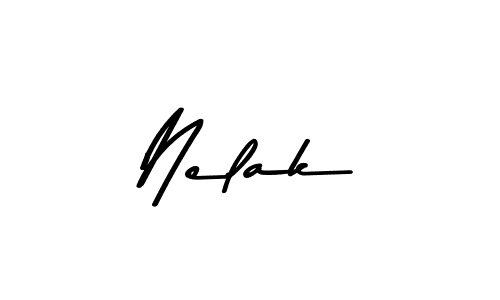 Create a beautiful signature design for name Nelak. With this signature (Asem Kandis PERSONAL USE) fonts, you can make a handwritten signature for free. Nelak signature style 9 images and pictures png
