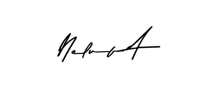 Make a beautiful signature design for name Neluf A. With this signature (Asem Kandis PERSONAL USE) style, you can create a handwritten signature for free. Neluf A signature style 9 images and pictures png