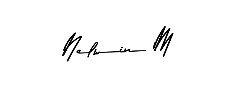 Use a signature maker to create a handwritten signature online. With this signature software, you can design (Asem Kandis PERSONAL USE) your own signature for name Nelwin M. Nelwin M signature style 9 images and pictures png